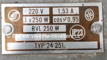 Elektrosvit typ.24 251 1x250W RVL